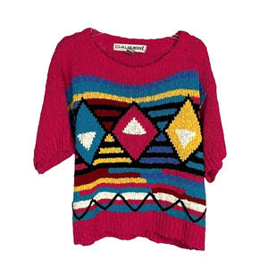 Chaus Petites Size S Slubby Knit Short Sleeve Pullover Sweater Vintage 80s 90s